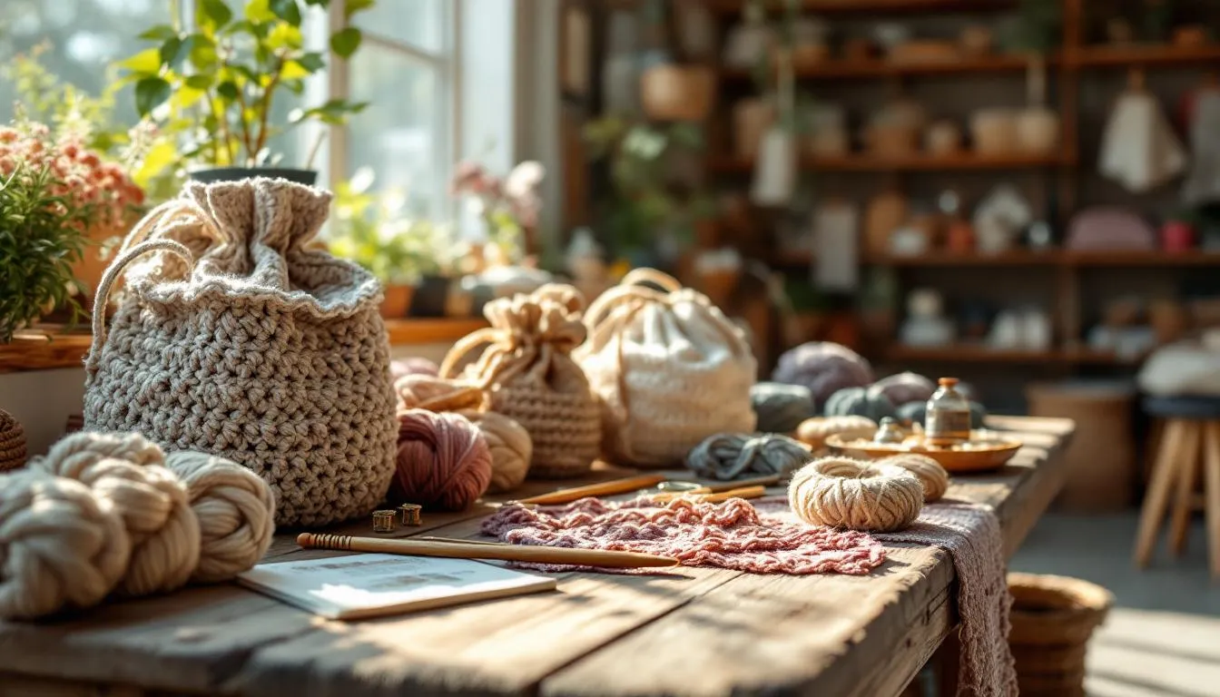 日当たりの良い手芸アトリエの作業机