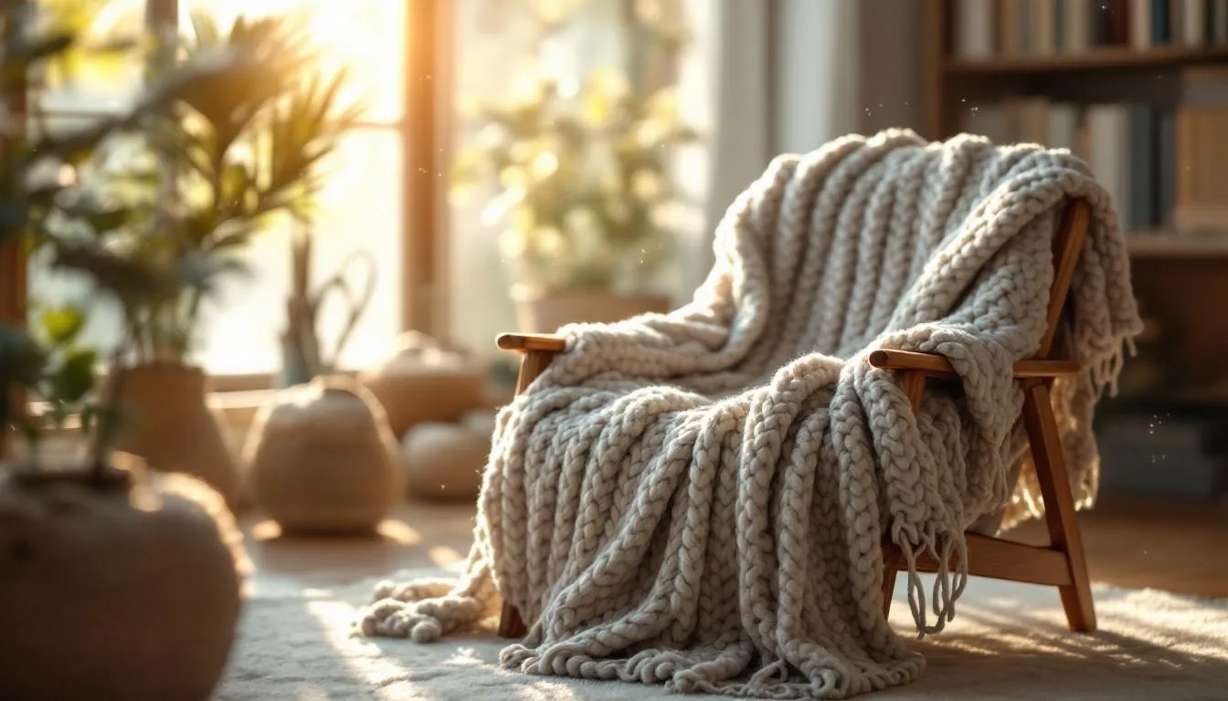 陽光が差し込む居心地の良いリビングルーム