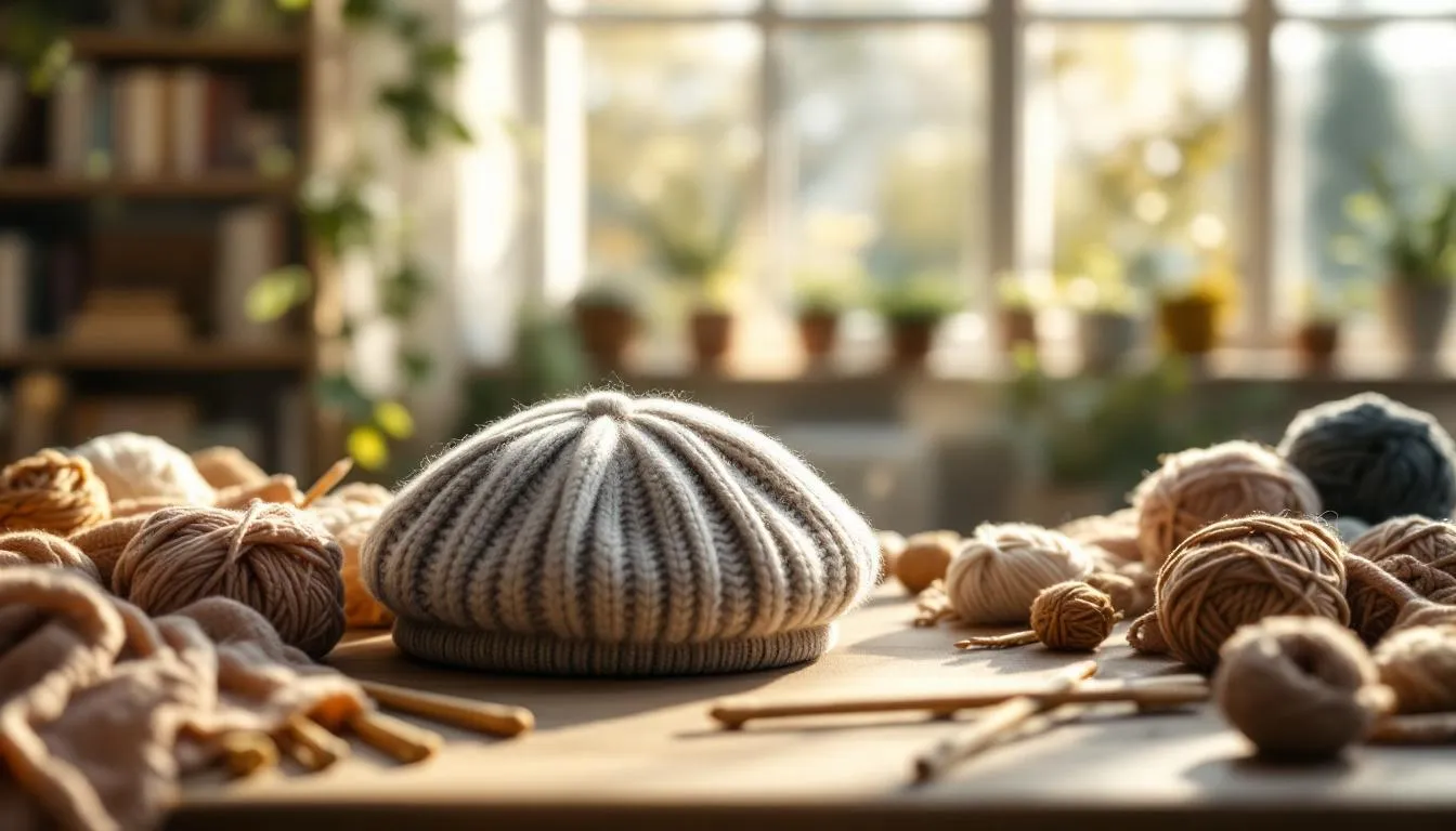 日差しが差し込む温かな編み物部屋