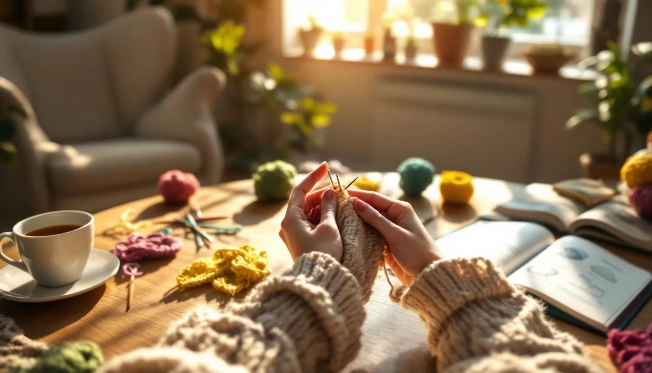 編み物初心者の暖かい作業スペース