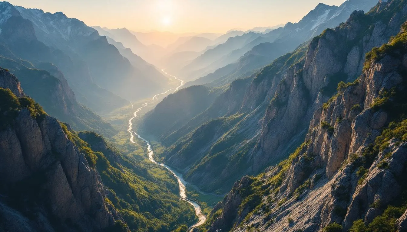 糸魚川静岡構造線の雄大な山岳風景