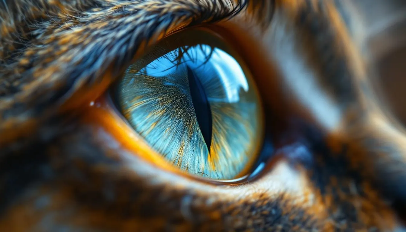 羊毛フェルトで作られた猫のリアルな目